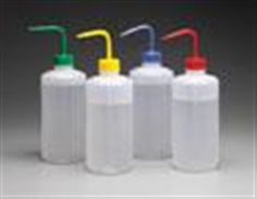 Nalgene Color-Coded Wash Bottles; LDPE bottle, PP screw closure/stem and draw tu