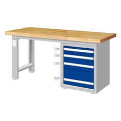 โต๊ะเหล็ก โต๊ะทำงานช่าง (Workbench) พร้อมตู้เครื่องมือช่าง TANKO รุ่น WAS-77042(x) รับน้ำหนักถึง 2000kg.