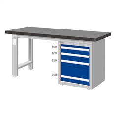 โต๊ะทำงานช่าง โต๊ะช่าง โต๊ะเหล็ก (Workbench - Tanko Top) รุ่น WAS (70)  มีตู้เครื่องมือช่างใต้โต๊ะ