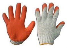 ถุงมือถักเคลือบยางธรรมชาติ (สีส้ม)