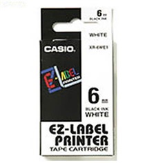 เทปพิมพ์อักษร Casio XR-6WE1 - 6 มม. ตัวอักษรดำพื้นสีขาว