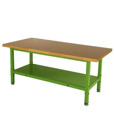 Workbench โต๊ะเหล็กหน้าไม้ พร้อมแผ่นเหล็กวางของใต้โต๊ะ รุ่น ROCKY RWB-OK40F