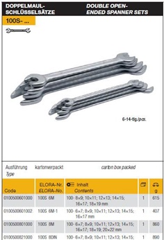 Double Open-Ended Spanner Sets