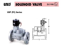 UNI-D 2 way solenoid valve for steam , flange type