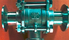 3-PC valve body CF8M end cap clamp ball valve