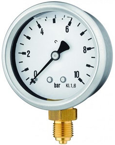Low Cost Pressure Gauges 63 (2 1/2") crimped-on ring