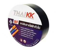 THAI KK เทปพันสายไฟฟ้าทั่วไป สีดำ ขนาด 19 มม. x 10 เมตร (เทปไม่เป็นเชื้อไฟ)