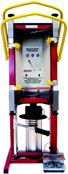 Pressurised air stand spring compressor