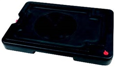 Mobile oil drain pan, 30 litres, extra flat with castors