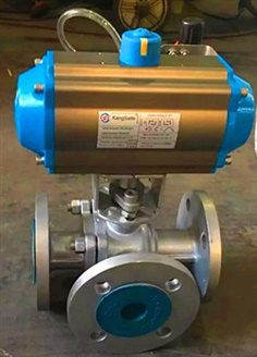 3 way ball valve with pneumatic Control actuator