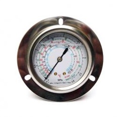 60mm liquid filled type axial mount front flange stable quality general refrigeration manometer