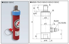 RIKEN Hydraulic Cylinder MS05-75VC