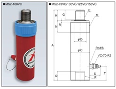 RIKEN Hydraulic Cylinder MS2-75VC