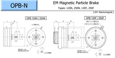 OGURA Magnetic Particle Brake OPB 120F, 250F Series