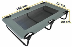  Smart petz เตียงสัตว์เลี้ยง พับได้ ไซต์ L ขนาด106x62x20cm. สีเทา