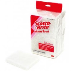 Scotch-Brite 3M No.9030 Light Scrubbing Pad แผ่นใยขัดสีขาว (แผ่นหนา)