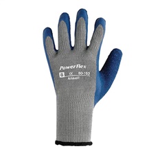 ถุงมือผ้าเคลือบยาง Ansell Powerflex 80-100 