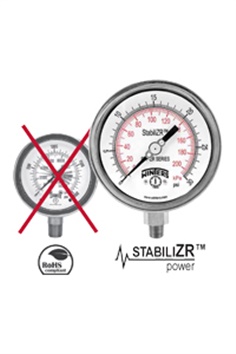 WINTERS  PFPZR  Premium Stainless Steel StabiliZR Pressure Gauge