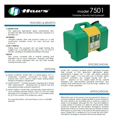 อ่างล้างตาเคลื่อนที่ (Portable Emergency Eyewash), Haws 7501 (9 Gallons), Brand: Haws (USA)
