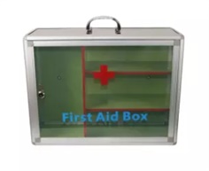 Empty first aid box with handle
