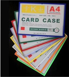 PVC Card Case กรอบพลาสติกขอบสีต่างๆ ด้านหน้ามีแผ่นพลาสติกใสปิด ด้านหลังมีแม่เหล็ก ขนาด A3-A5