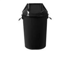 ถังขยะพลาสติก ถังขยะฝาแกว่งบรรจุ 100 ลิตร ทรงกลม มีสี ดำ