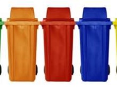 ถังขยะพลาสติก มีล้อ 2 ล้อ 240 ลิตรฝามีช่องทิ้งใหญ่ เกรด HDPE ขนาด590x715x1225 มม. มีสี เขียว แดง น้ำ้เงิน เหลือง