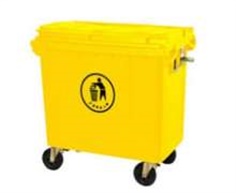 ถังขยะพลาสติก 660 ลิตร สีเหลือง
