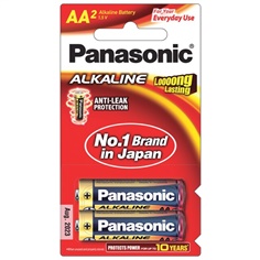 ถ่านอัลคาไลน์ Panasonic LR6T/2B AA (แพ็ค 2 ก้อน)