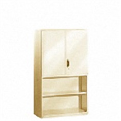 open shelvimg &double swing door cabinet with 2 shelves 900w x 400d x 1550h mm.