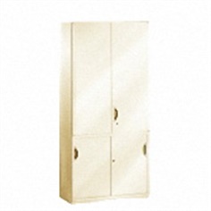Sliding steel door & double swing door cabinet with 3 shelves 900w x 400d x 1950h mm.