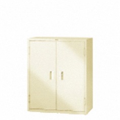 double swing door cabinet with 2 shelves 900w x 450d x 1100h mm.