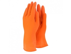 ถุงมือยางสีส้ม 