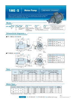 FUJI TECHNO Motor Pump FTP-1ME75S-1AM Series