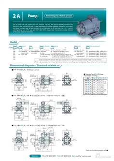 FUJI TECHNO Internal Gear Pump FTP-2AWO Series