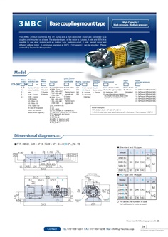 FUJI TECHNO Motor Pump FTP-3MBC0.75kWx4P-3H Series
