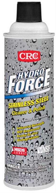 สเปรย์เคลือบเงาสเตนเลสตีล  CRC HYDROFORCE Stailess Steel Cleaner & Polish  สเปรย์โฟมทำความสะอาดและเคลือบเงา สเตนเลสตีล