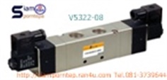 V5322-08-24DC Solenoid valve 5/3 size 1/4" ไฟ 24DC Double coil หรือ คอยล์คู่ Pressure 0-10 bar ใช้ควบคุมทิศทางลม ราคาถูก ทนทาน ส่งฟรีทั่วประเทศ