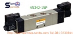 V5342-15-24DC Solenoid valve 5/3 size 1/2" ไฟ 24DC Double coil หรือ คอยล์คู่ Pressure 0-10 bar ใช้ควบคุมทิศทางลม ราคาถูก ทนทาน ส่งฟรีทั่วประเทศ