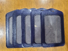 ซองหนัง Pu ใส่บัตรพนักงาน บัตรนักเรียน แนวตั้ง เปิดด้านหน้า สีกรมท่า แท้ (Navy blue)