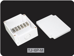 TIBOX TJ-6P-M กล่องพลาสติก พร้อมเทอร์มินอลบล็อก (Plastic Terminal Block Box IP66) 6Pole 10A Size : 91x75x43 mm.