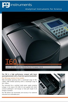 UV-VIS Spectrophotometer T60U (UV-Visible) and T60V (Visible)