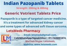 Indian Pazopanib 400mg Tablets Wholesale Supplier Malaysia, Singapore