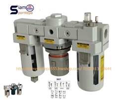 SAU600M-06BG Manaul Size 3/4" Filter Regulator Lubricator 3 Unit ฟิลเตอร์ เร็กกูเลเตอร์ แบบปรับมือ Pressure 0-10bar 150psiกรอง ระบายน้ำ ลม ฝุ่น ส่งฟรีทั่วประเทศ
