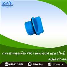 เฉพาะฝาท่ออุดแท้งค์ PVC (เกลียวข้อต่อ) ขนาด 3/4 นิ้ว
