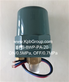 SANWA DENKI Pressure Switch SPS-8WP-PA-20, ON/0.5MPa, OFF/0.7MPa, Brass