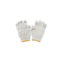 ถุงมือผ้า ขอบสีเหลือง รุ่น 7 ขีด (ห่อละ 10 โหล)