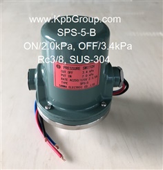 SANWA DENKI Pressure Switch SPS-5-B, ON/2.0kPa, OFF/3.4kPa, Rc3/8, SUS-304