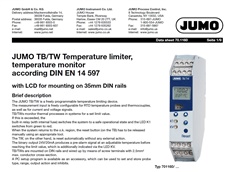 JUMO TB/TW Temperature Limiter, Temperature Monitor as per DIN EN 14 597 (ขายส่งจำนวนมาก)