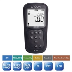 LAQUA PC220 เครื่องวัดค่า pH/ORP/การนำไฟฟ้า/ความต้านทานไฟฟ้า/ของแข็งที่ละลายน้ำทั้งหมด/ความเค็ม/อุณหภูมิแบบใช้มือถือ